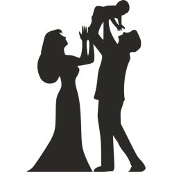 Ifjú pár babával gyakorló sablon A2