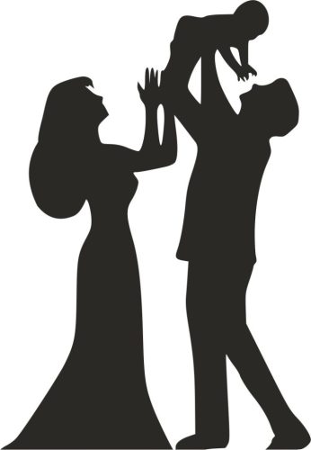 Ifjú pár babával gyakorló sablon A3