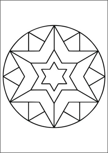 6 ágú csillag mandala A4