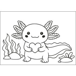 Axolotl szívecskével