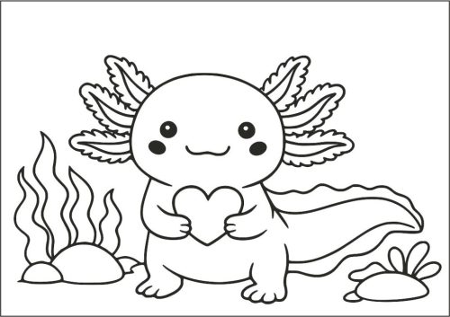 Axolotl szívecskével