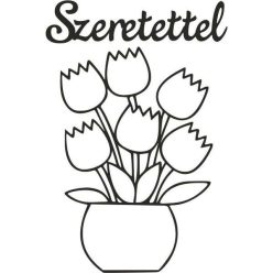 Vázás tulipán szeretettel