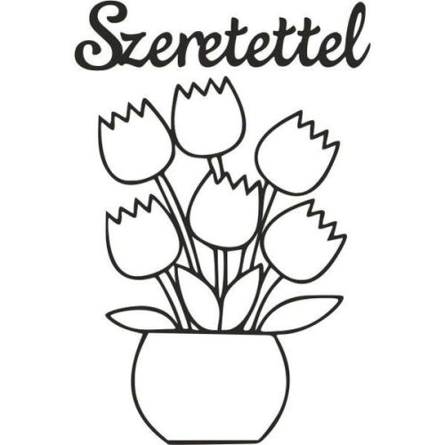 Vázás tulipán szeretettel