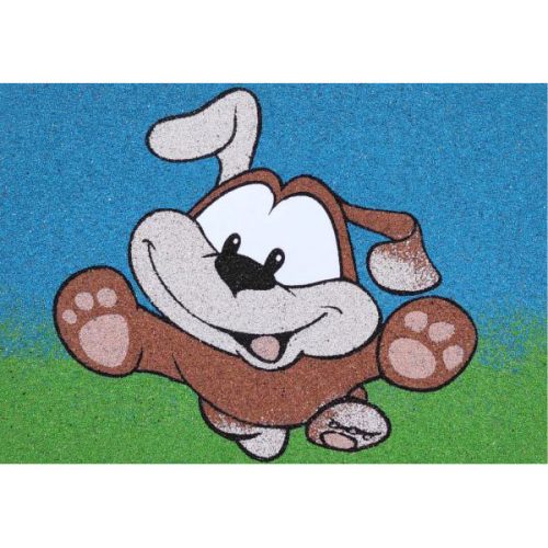 Ugró kutyus homokkép