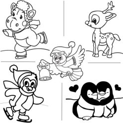 Téli állatok homokkép csomag (5 kép)