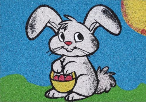 Kosaras nyuszi homokkép