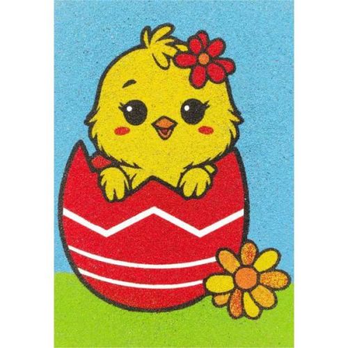 Csibe tojásból homokkép