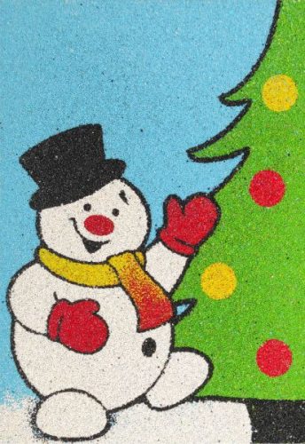 Hóemberes karácsonyfa homokkép