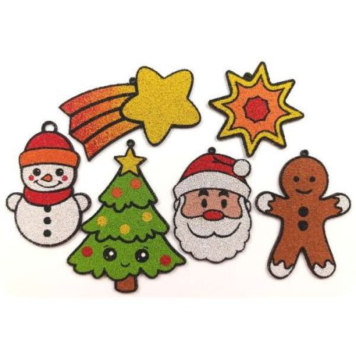 Karácsonyfa díszek fa képek 6db